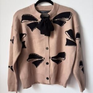 Bloomingdales Nancy Yang Bow Print Cardigan